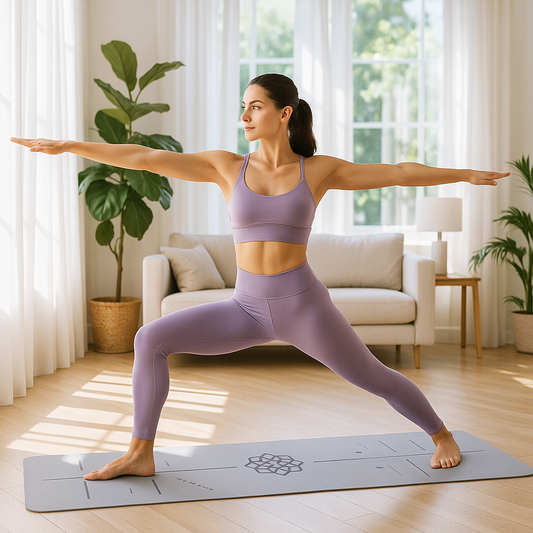 Femme faisant du yoga sur tapis de yoga