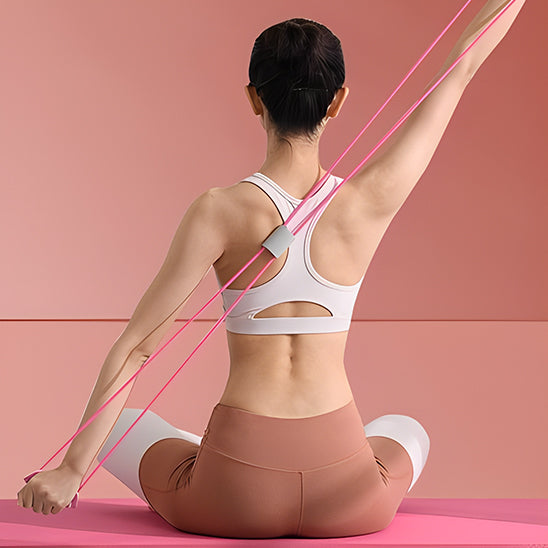 elastique musculation polyvalent rose