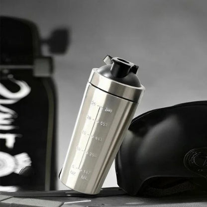 shaker proteine inox argent