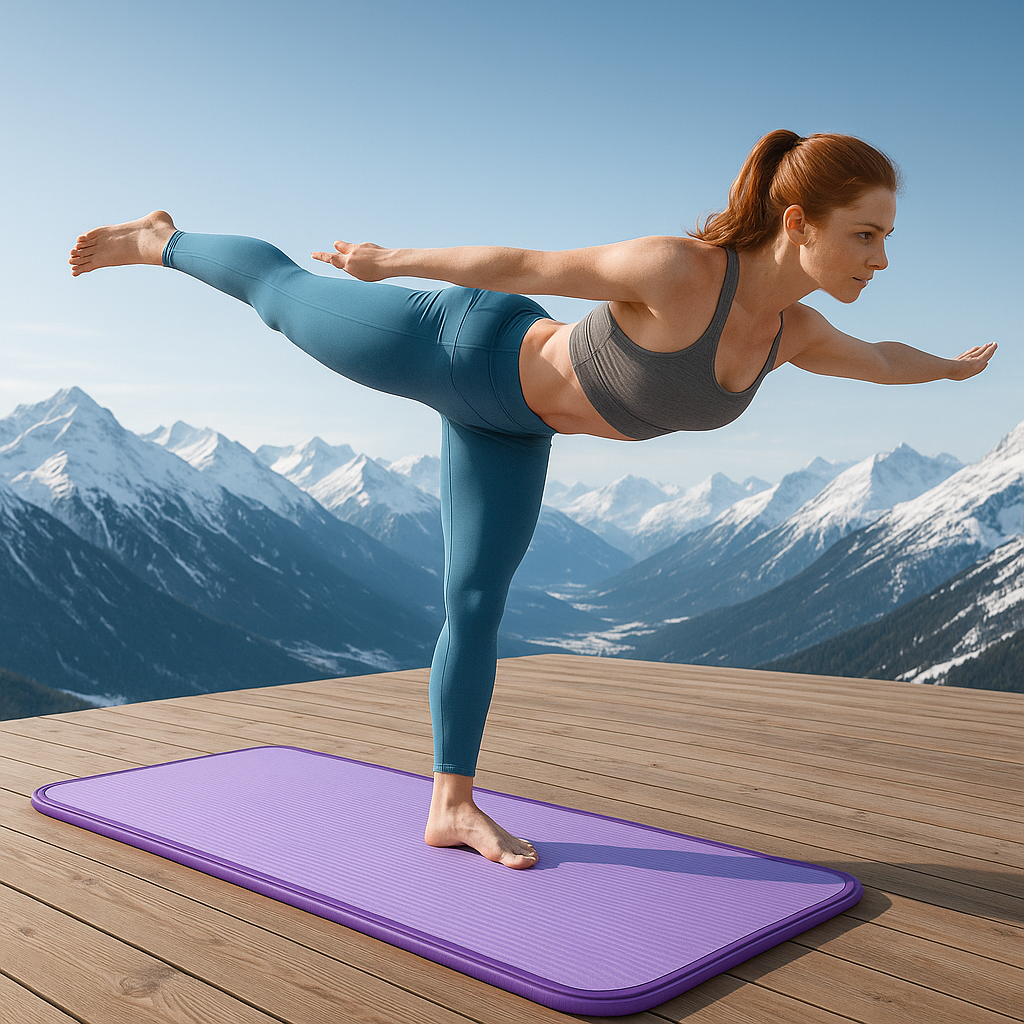 yoga montagne femme tapis de yoga